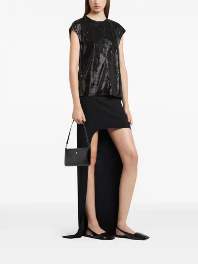 Courrèges Rectangular Naplack Pouch Adjustable Strap In Black