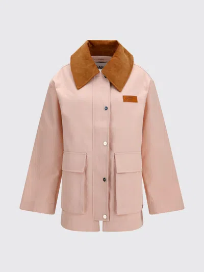 Ganni Multicolor Polyester Full-length Jacket In Pink