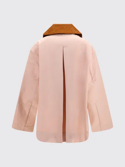Ganni Multicolor Polyester Full-length Jacket In Pink