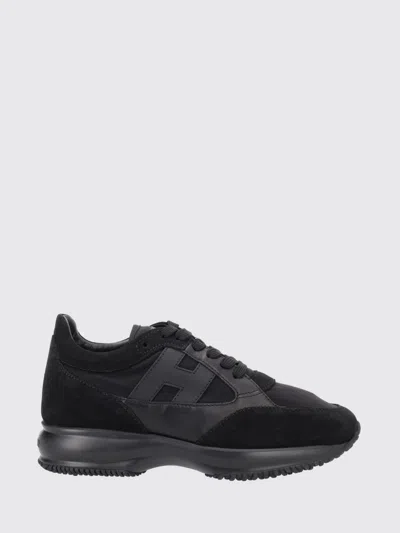 Hogan Interactive Smooth Polyamide Sneakers In Black