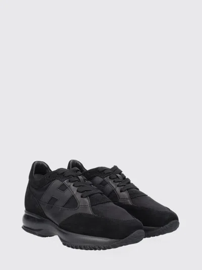 Hogan Interactive Smooth Polyamide Sneakers In Black
