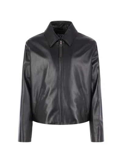 Loewe Leather Jacket In Black