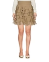 Balmain Mini Skirt In Khaki