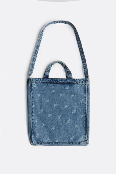 Axel Arigato Dune Script A Denim Bag In Blue