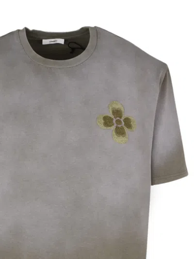 Commas Embroidered Classic T-shirt In Gray