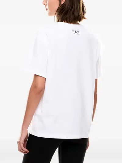 Ea7 Logo-print Crew-neck T-shirt In White