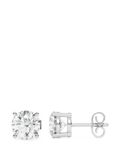 Diamond Essentials Diamond Solitaire Earrings In Silver