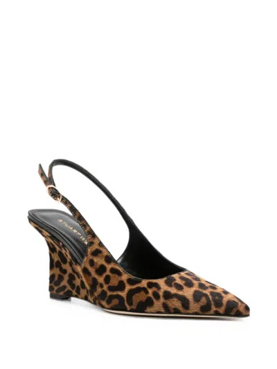Stuart Weitzman Vinnie Leopard-print Wedge Pumps In Brown