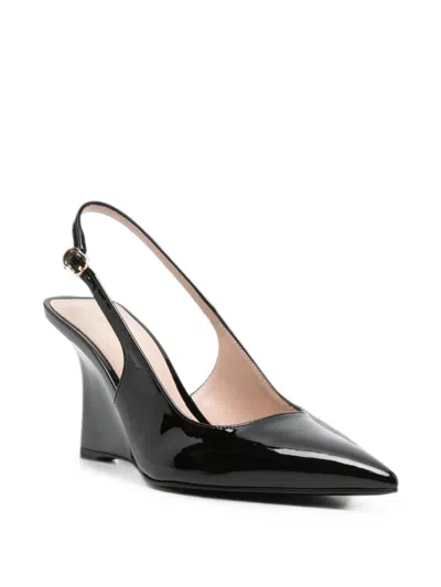 Stuart Weitzman Pointed-toe High-heeled Sandals In Black