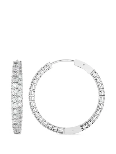 Diamond Essentials Diamond Hoop Earrings In Silver