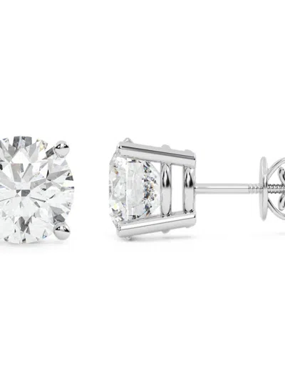Diamond Essentials Diamond Stud Earrings In Metallic