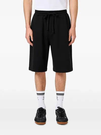Iceberg Logo-patch Drawstring Shorts In Black