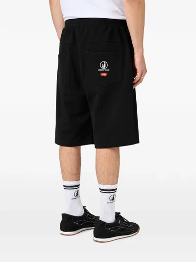 Iceberg Logo-patch Drawstring Shorts In Black
