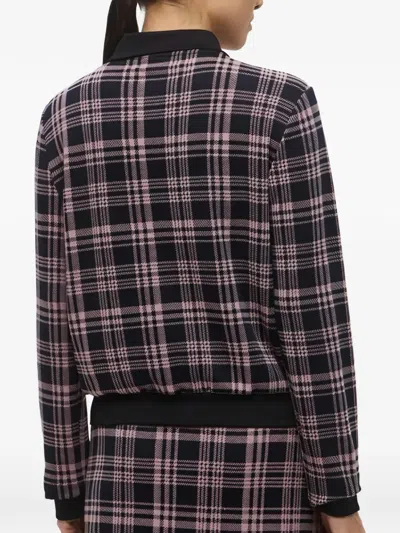 Ea7 Check-print Button-up Jacket In Black