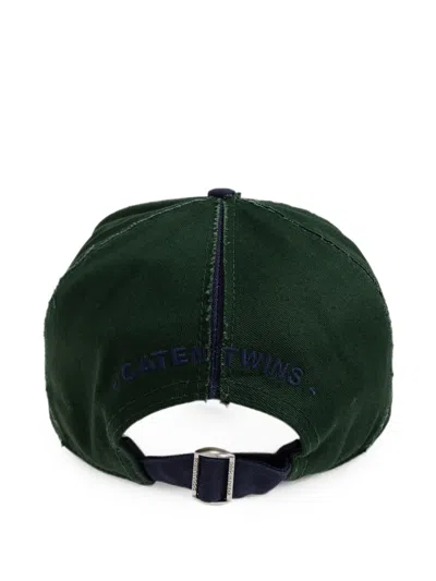 Dsquared2 Logo-patch Distressed Baseball Cap In Green