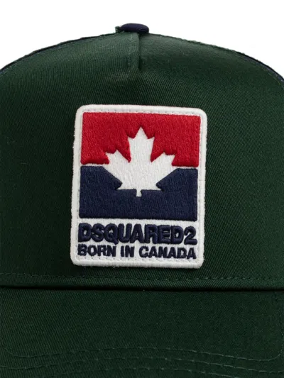 Dsquared2 Logo-patch Distressed Baseball Cap In Green