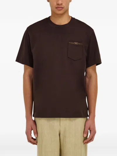 Ferragamo Jersey T-shirt In Brown