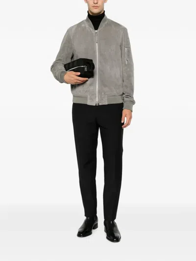 Tom Ford Zip-pocket Bomber Jacket In Gray