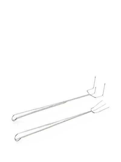 Hay Triple-prong Fire Fork In Silver