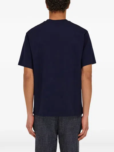 Ferragamo T-shirts With Logo In Blue
