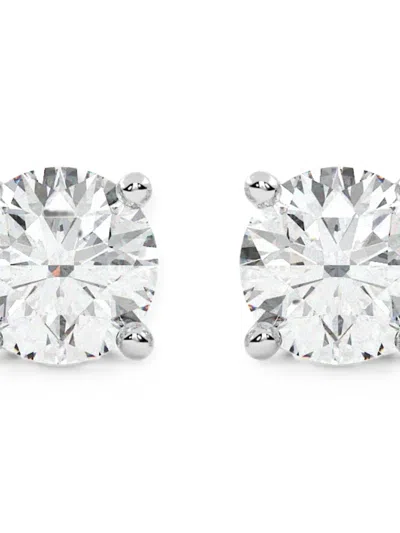 Diamond Essentials Diamond Solitaire Stud Earrings In Silver