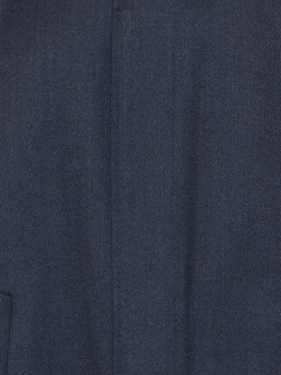 Brioni Concealed-front Coat In Blue
