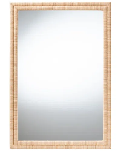 Baxton Studio Canan Grasscloth Wall Mirror In Neutral