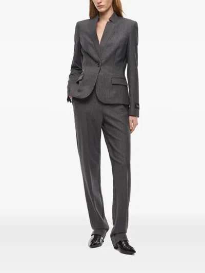 Pinko Tailored Wool-blend Jacket In Gray