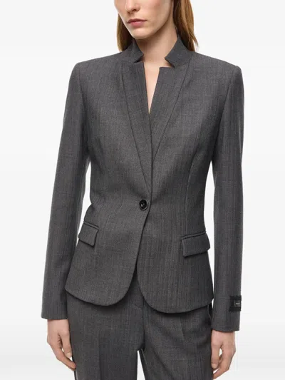 Pinko Tailored Wool-blend Jacket In Gray