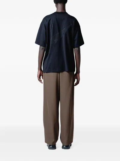 Yoshiokubo Mesh-panel T-shirt In Black