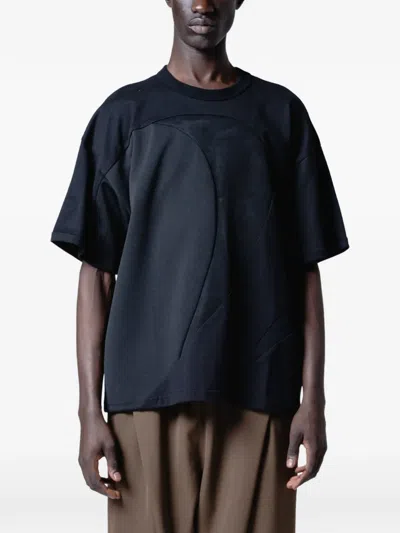 Yoshiokubo Mesh-panel T-shirt In Black