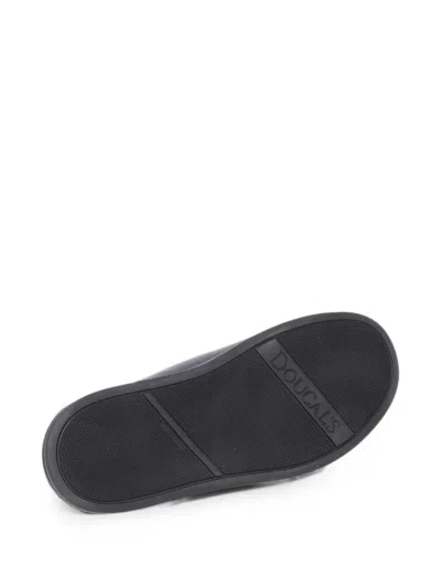 Doucal's Touch-strap Leather Sandals In Black