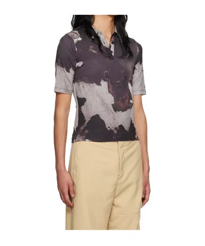 Kusikohc Brown Printed T-shirt In Brown