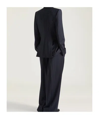 Givenchy Double Breasted Jacket Pinstripe Front Pockets In Blue