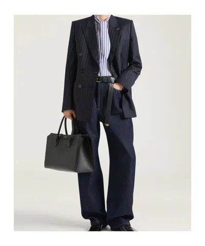 Givenchy Double Breasted Jacket Pinstripe Front Pockets In Blue