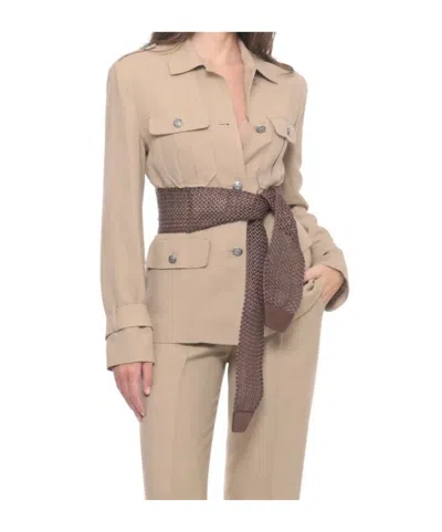 Antonelli Multi-pocket Fitted Jacket In Gold