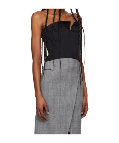 Recto Cropped Strapless Top In Black