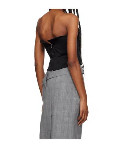 Recto Cropped Strapless Top In Black