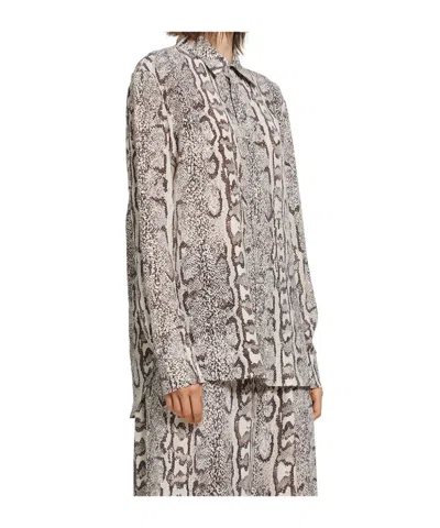 Balenciaga Silk Python Print Shirt In Multi