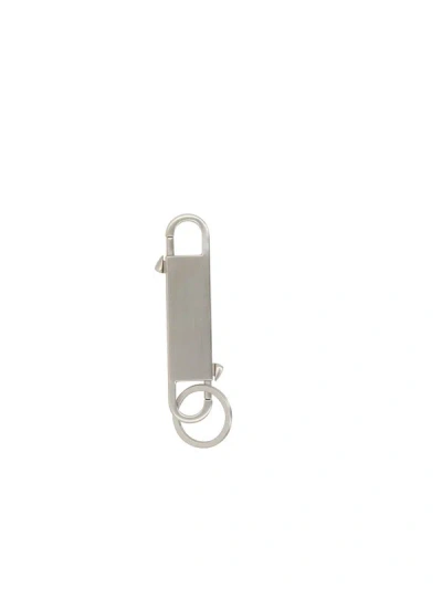 Rick Owens Rectangular Carabiner Keyring In Metallic