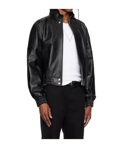 Lu'u Dan Stand-up Collar Leather Jacket In Multi