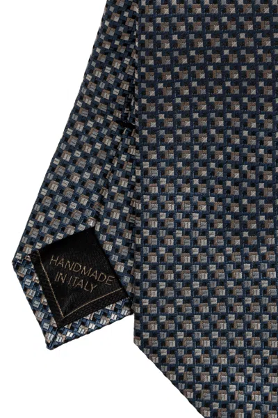 Brioni Geometric-pattern Tie In Orange
