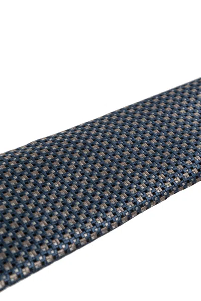 Brioni Geometric-pattern Tie In Orange