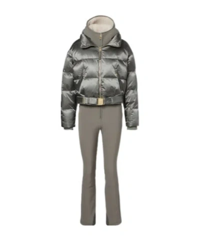 Bogner Down Ski Suit And Jacket Set In Gray