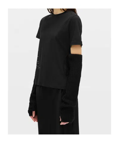Ann Demeulemeester Mea Knitted Gauntlets In Pattern