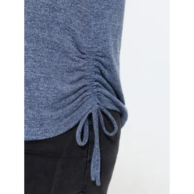 Bloomchic Stretchy Hooded Drawstring Adjustable T-shirt In Gray