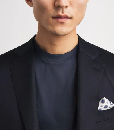 Canali Cotton Stripe T-shirt In Blue