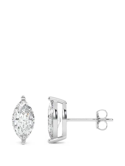 Diamond Essentials Laboratory-grown Diamond Earrings In Silver