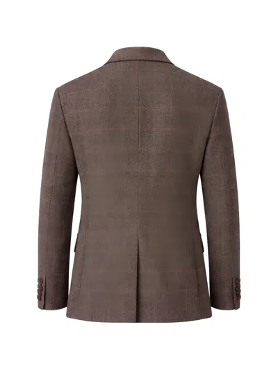 Pal Zileri Check-pattern Notched-lapel Jacket In Brown