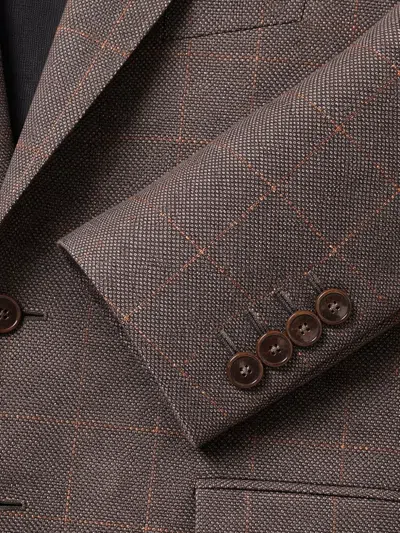 Pal Zileri Check-pattern Notched-lapel Jacket In Brown